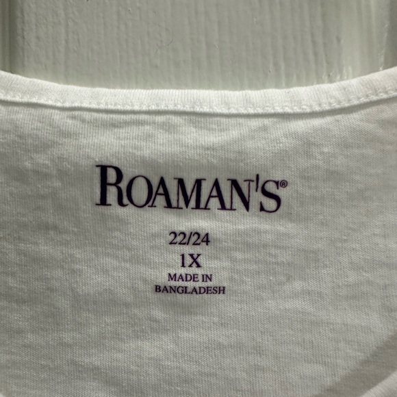 ROAMAN’S 1X 22/24, white top plus size.  New, washed and never worn. - Picture 3 of 6